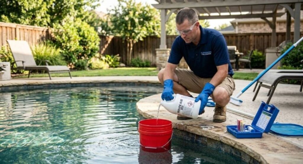 adding muriatic acid to lower alkalinity in a pool