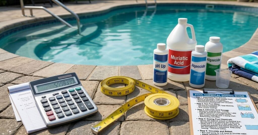 Calculating acid dosage to lower pool pH accurately