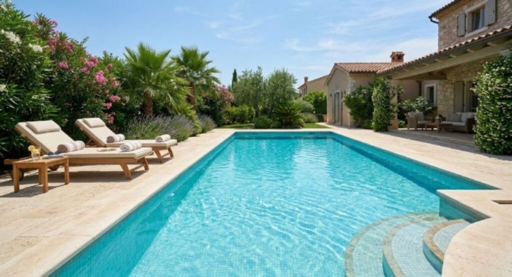 clean and balanced swimming pool water with proper chemistry