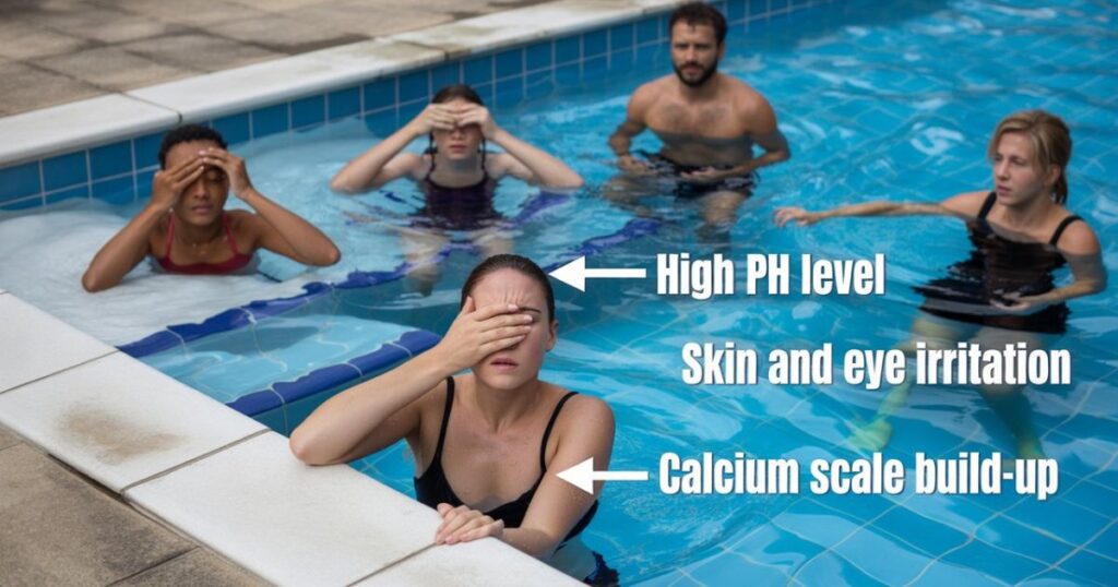 High pH in pool causing cloudy water and skin irritation