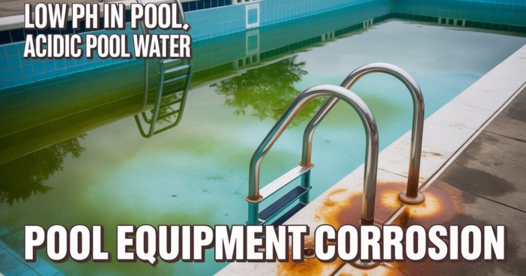 Low pH in pool causing acidic water and equipment corrosion