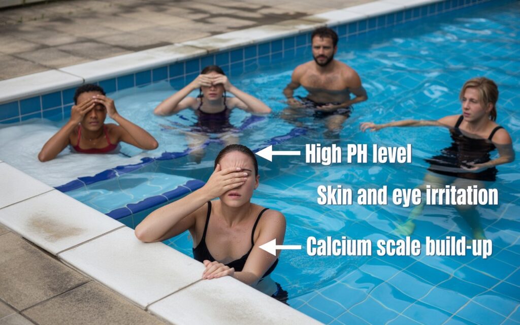 Symptoms of high pool chlorine on swimmers