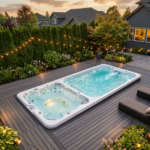 what is a swim spa installed in a suburban backyard