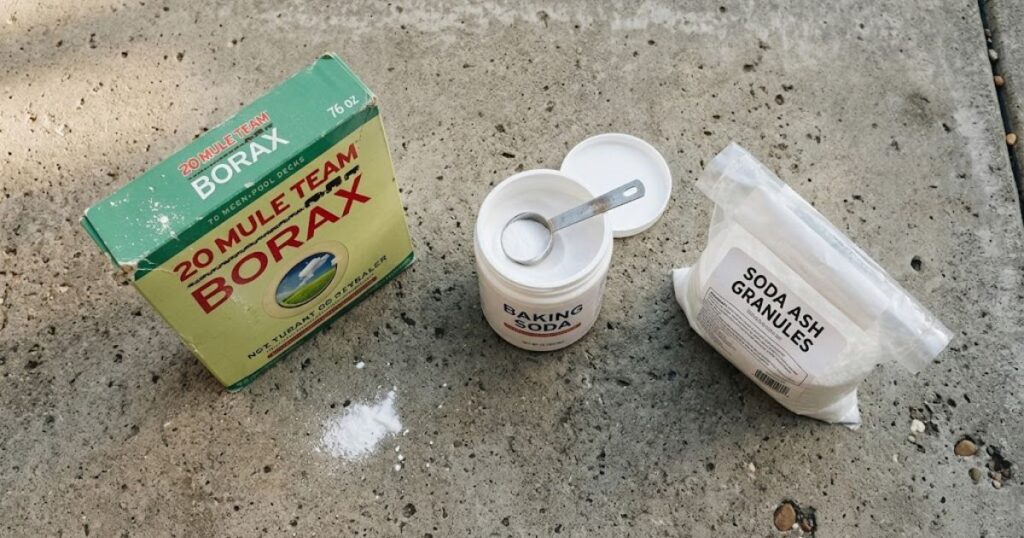 pool ph keeps dropping Borax, baking soda, and soda ash containers on pool deck — comparison of pH and alkalinity adjustment chemical