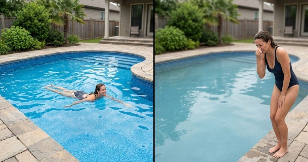 comparing high chlorine smell versus chloramine smell — DPD test showing free chlorine and combined chlorine readings