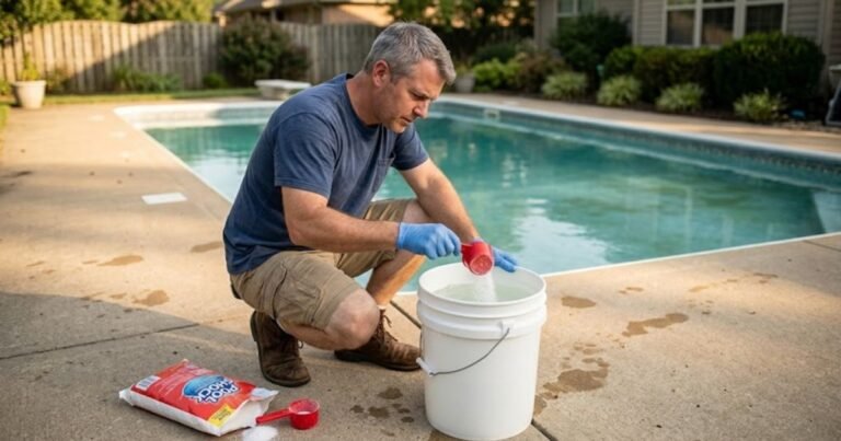 How to Shock a Pool with Powder Chlorine (Step-by-Step Without Bleaching Your Liner)
