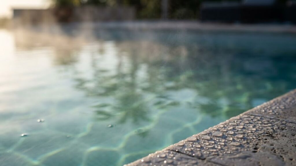 chloramine buildup causing pool water burns eyes