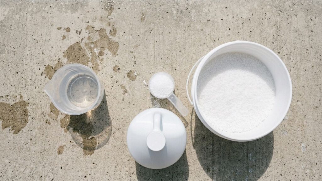 Comparison of liquid muriatic acid and dry acid used to lower pool pH.