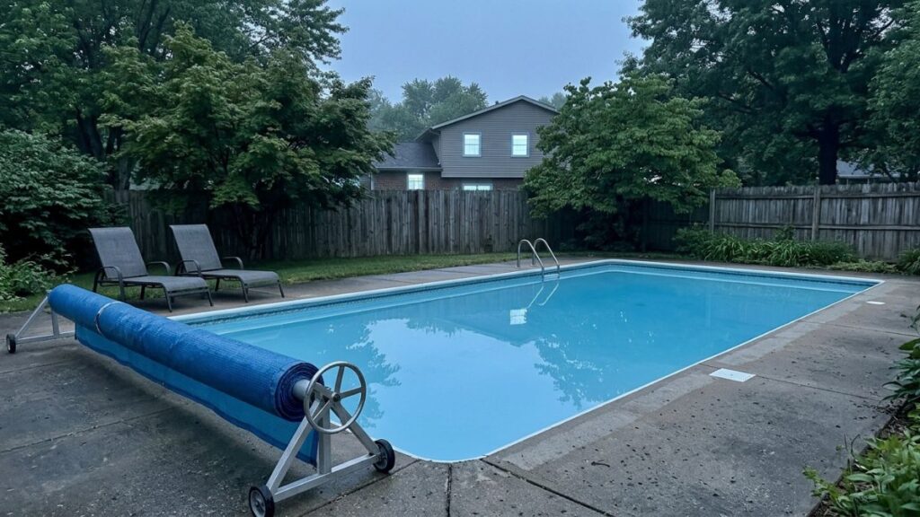 calm pool water at dawn