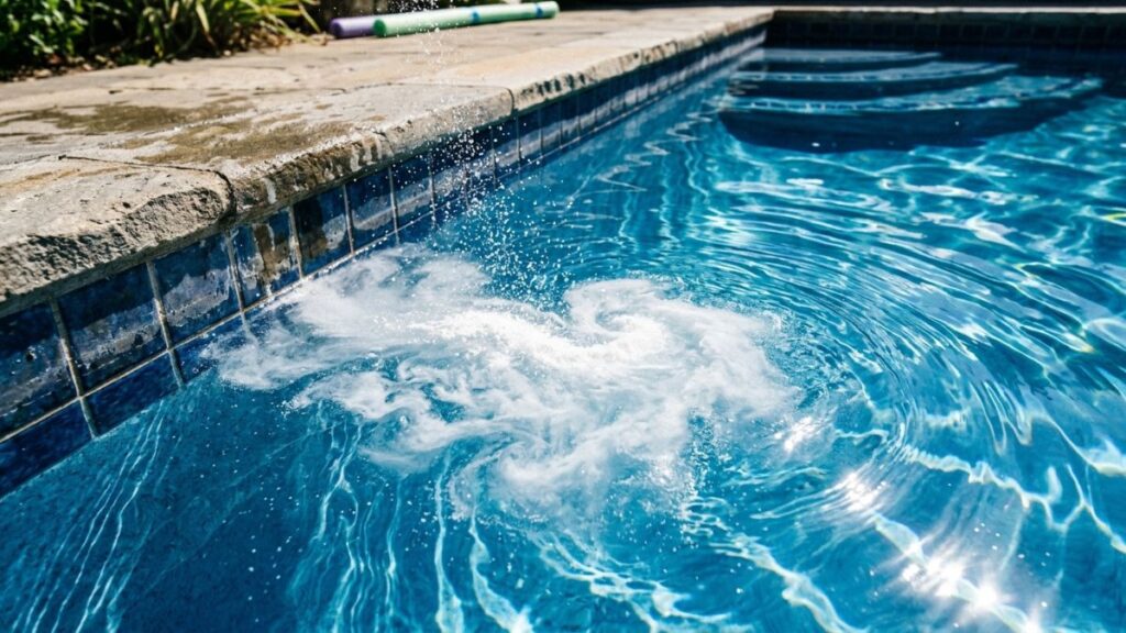 shocking a pool to remove chloramines and stop burning eyes